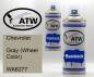 Preview: Chevrolet, Gray (Wheel Color), WA6277: 400ml Sprühdose + 400ml Klarlack - Set, von ATW Autoteile West.